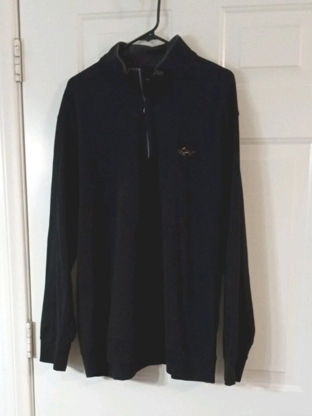 Greg Norman Men's 2XL Black 1/4 Zip Long Sleeve Pullover Mock Neck Shark Logo